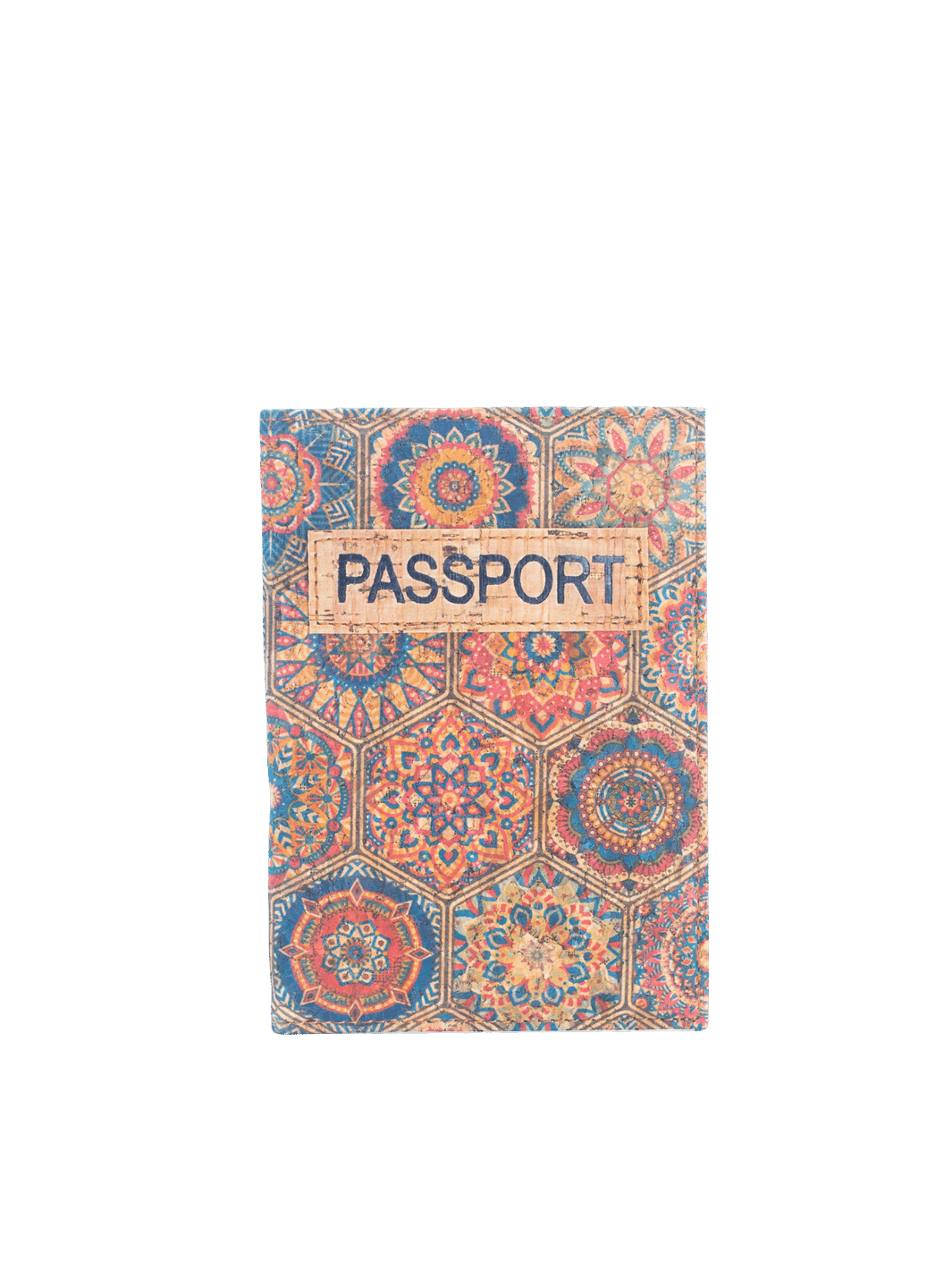 Étui protège passeport étanche en liège pour femme.